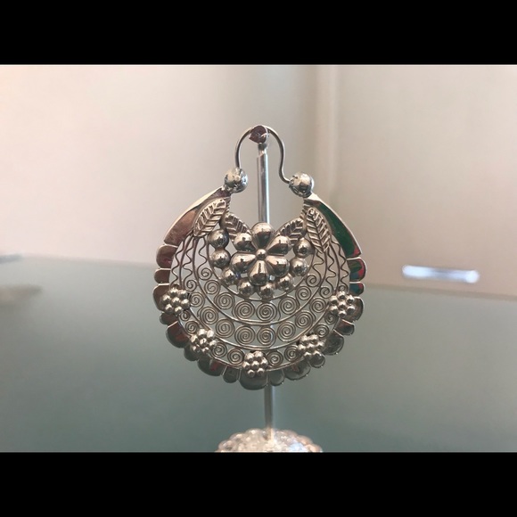 Filigree .925 silver earrings - Picture 5 of 8